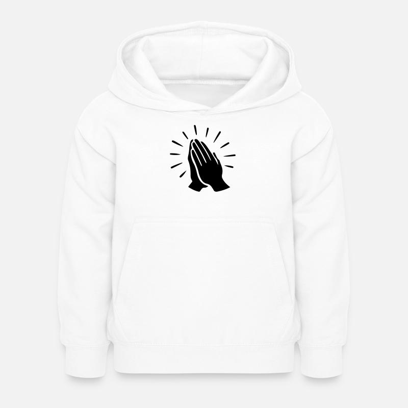 Prière des mains priantes - Sweat à capuche Enfant - blanc
