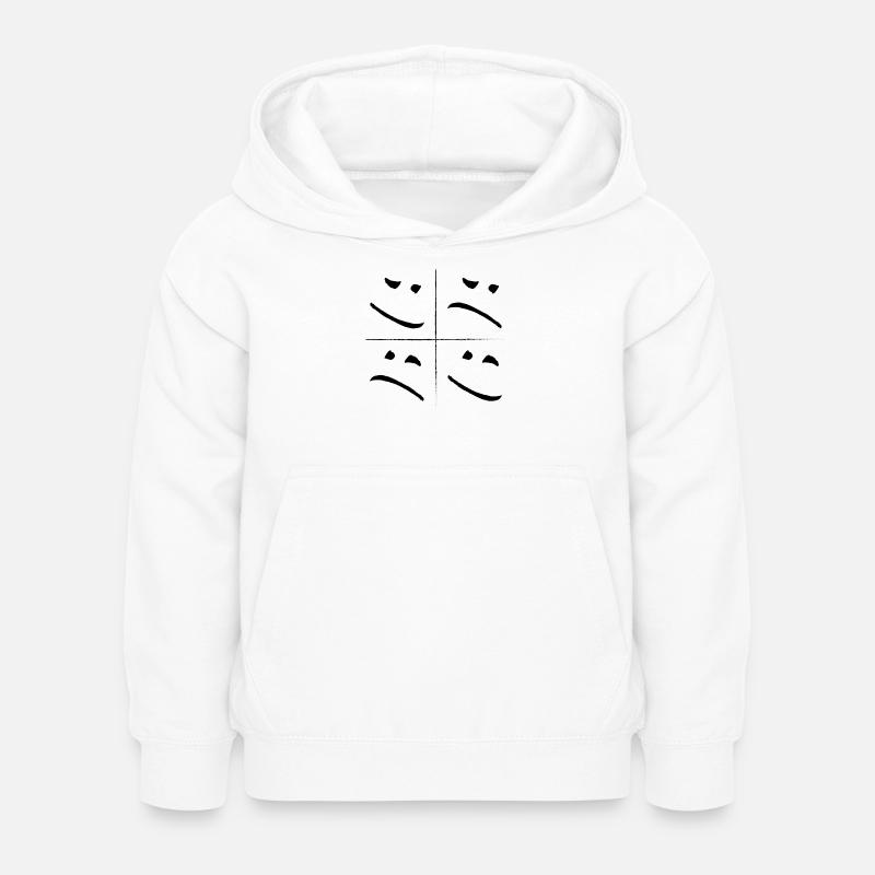Split Face Sad Good - Kids Hoodie - white