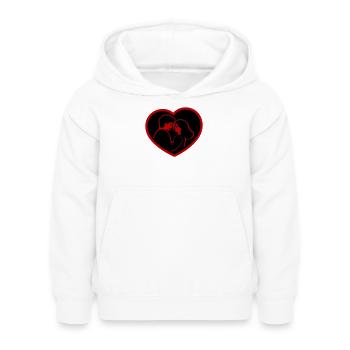 Couple amoureux - Sweat à capuche Enfant - blanc - Devant - AI Model Kid Female (0cm)