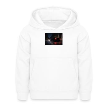 Nachtsportwagen auf der Straße - Kinder Hoodie - Weiß - Vorne - AI Model Kid Female (0cm)