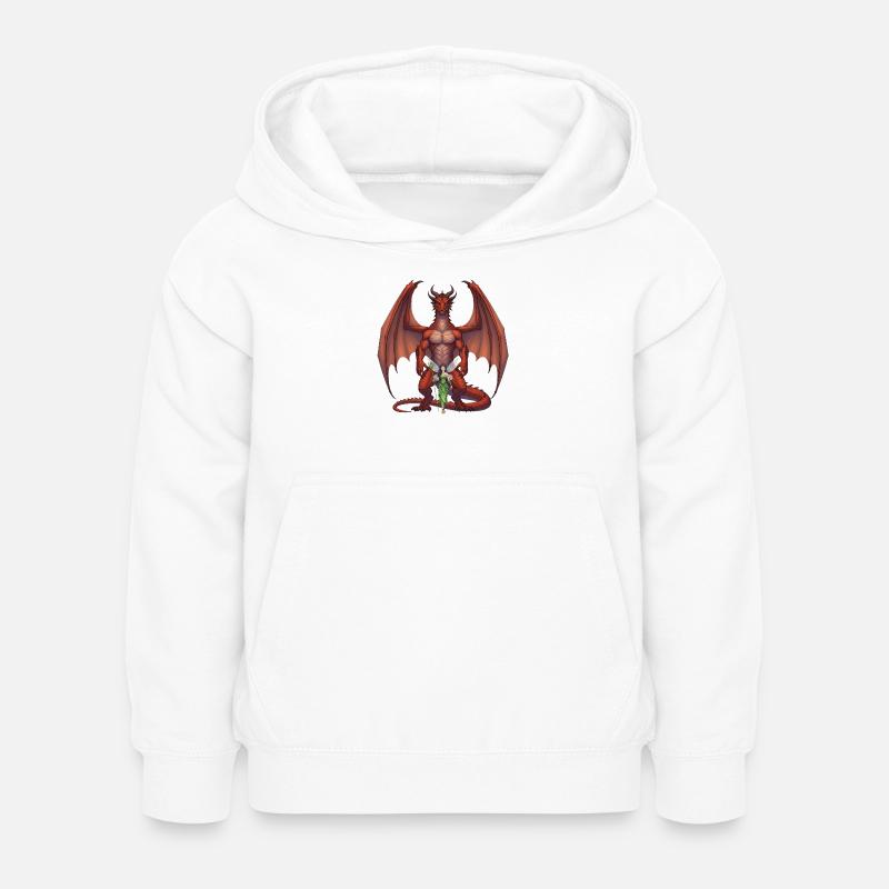 Dragon Pourpre et Fée de la Forêt - Sweat à capuche Enfant - blanc