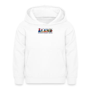 Aeland, wo meine Geschichte begann, Nordisches Erbe - Kinder Hoodie - Weiß - Vorne - AI Model Kid Female (0cm)
