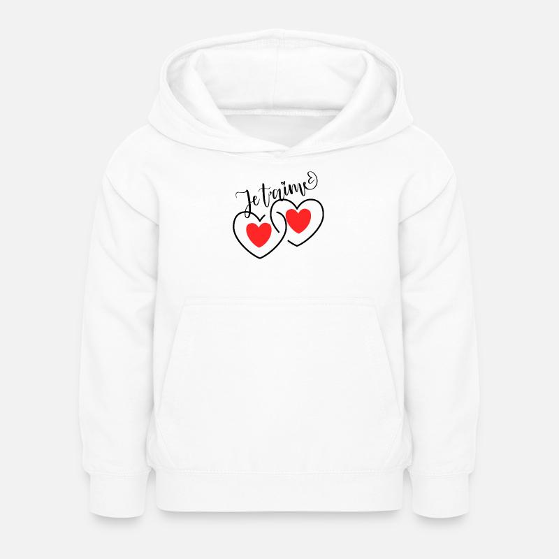 Je T'aime Cœurs entrelacé   - Sweat à capuche Enfant - blanc