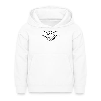 Poignée de main Travail d’équipe - Sweat à capuche Enfant - blanc - Devant - AI Model Kid Female (0cm)