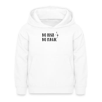 Aucun risque – Pas de magie - Sweat à capuche Enfant - blanc - Devant - AI Model Kid Female (0cm)