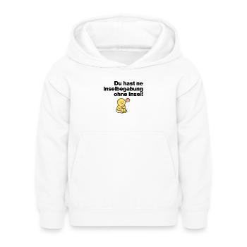 TU AS UN TALENT D’ÎLE SANS ÎLE ! - Sweat à capuche Enfant - blanc - Devant - AI Model Kid Female (0cm)