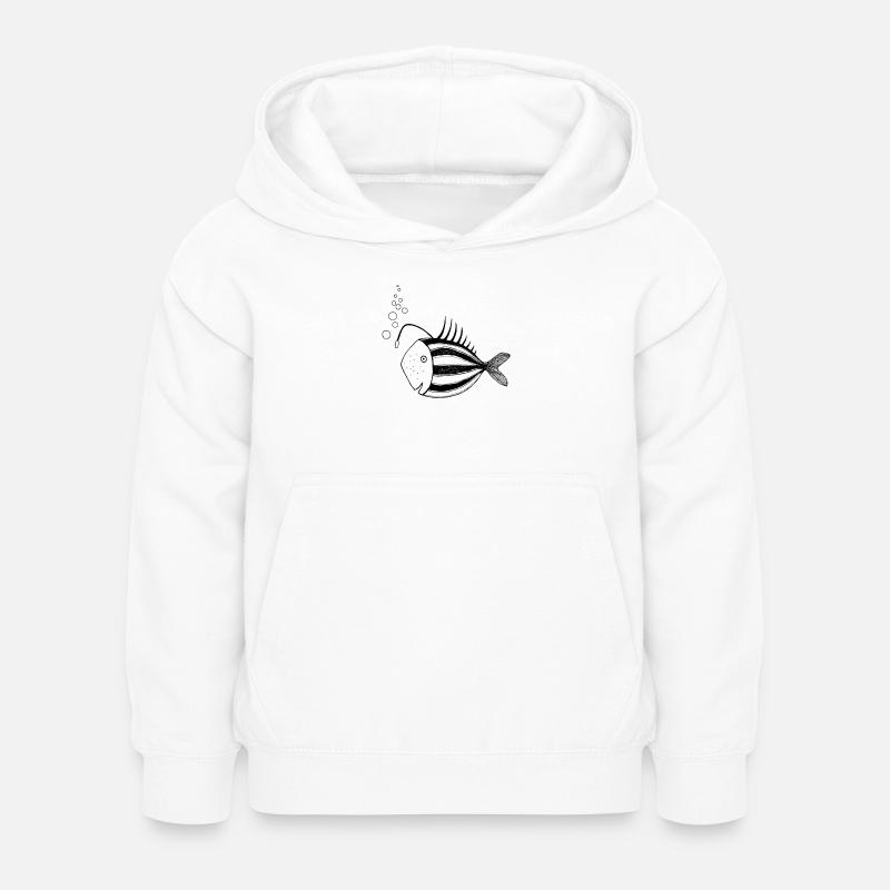 Fisch Lampe - Kinder Hoodie - Weiß