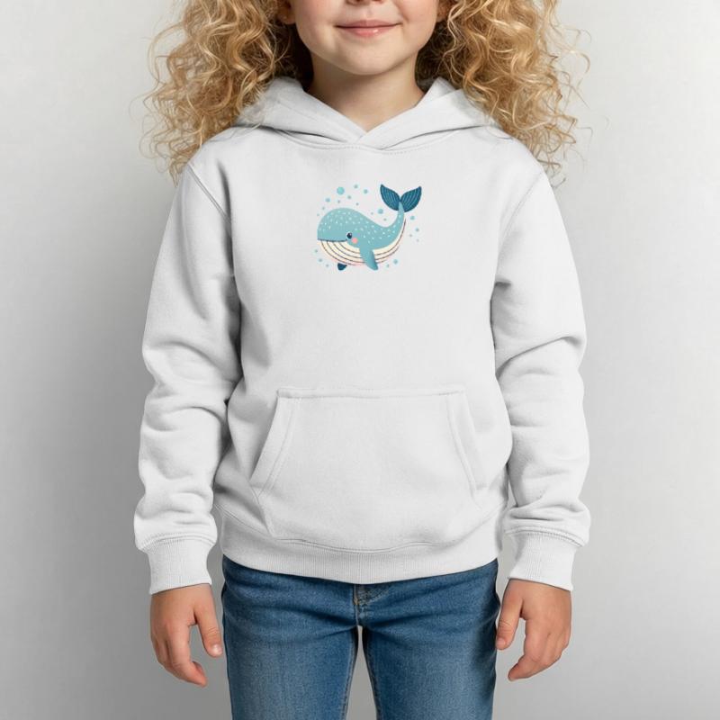 Blauwal mit Blasen Kinder Hoodie