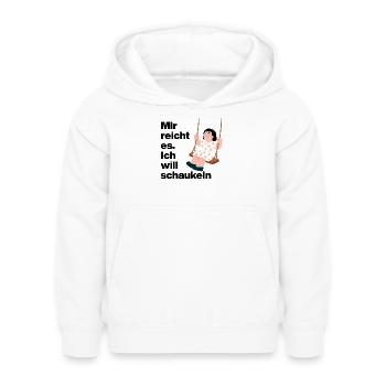 ICH WILL SCHAUKELN. KEINE LUST AUF MENSCHEN - Kinder Hoodie - Weiß - Vorne - AI Model Kid Female (0cm)