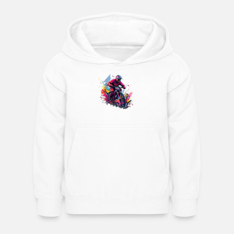 Motocross Color Splash Riders - Sweat à capuche Enfant - blanc