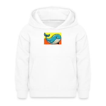 whale - Kids Hoodie - white - Front - AI Model Kid Female (0cm)