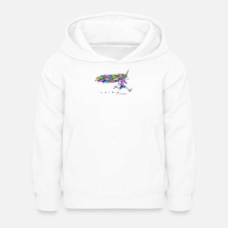 Licorne coureuse - Sweat à capuche Enfant - blanc