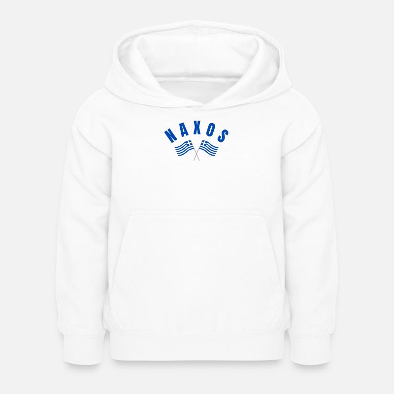 Drapeaux grecs de Naxos - Sweat à capuche Enfant - blanc