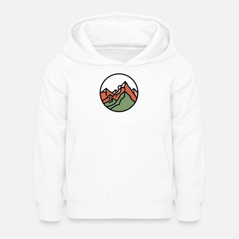 Coucher de soleil des montagnes du district - Sweat à capuche Enfant - blanc