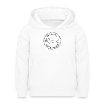 erst kaffee denn dackel - Kinder Hoodie - Weiß - Vorne - AI Model Kid Female (0cm)