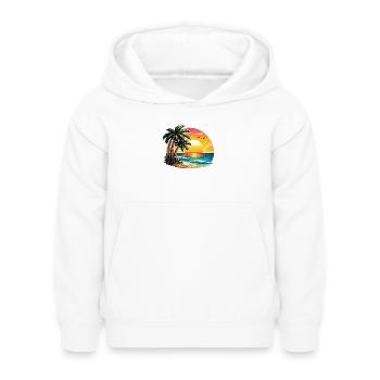 Coucher de soleil à Palm Beach - Sweat à capuche Enfant - blanc - Devant - AI Model Kid Female (0cm)