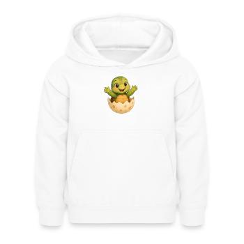 Éclosion de petites tortues - Sweat à capuche Enfant - blanc - Devant - AI Model Kid Female (0cm)
