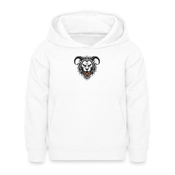 Löwenmaske Widderhörner Weißes Chimäre-Totem - Kinder Hoodie - Weiß - Vorne - AI Model Kid Female (0cm)