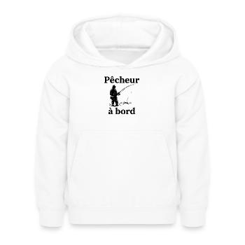 Sticker Autocollant pour Voiture pêcheur à Bord - Sweat à capuche Enfant - blanc - Devant - AI Model Kid Female (0cm)