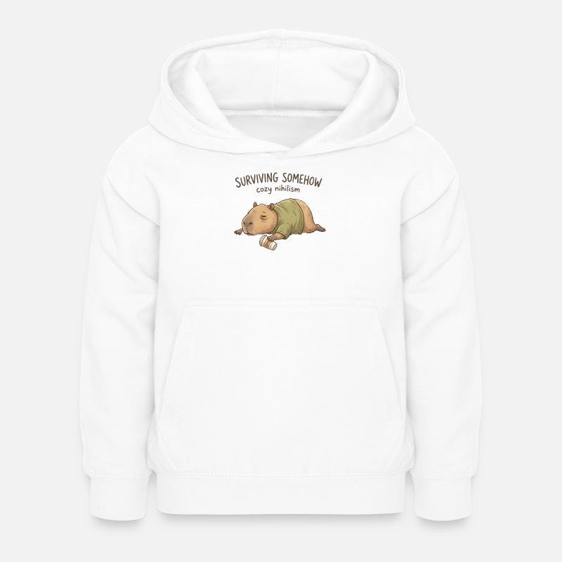 Nihilisme câlin Capybara - Sweat à capuche Enfant - blanc