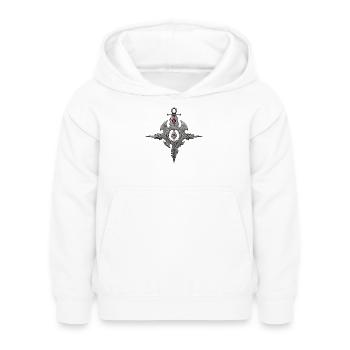 Symbole de la Croix du Fragment Sacré – Sigil Mystique - Sweat à capuche Enfant - blanc - Devant - AI Model Kid Female (0cm)