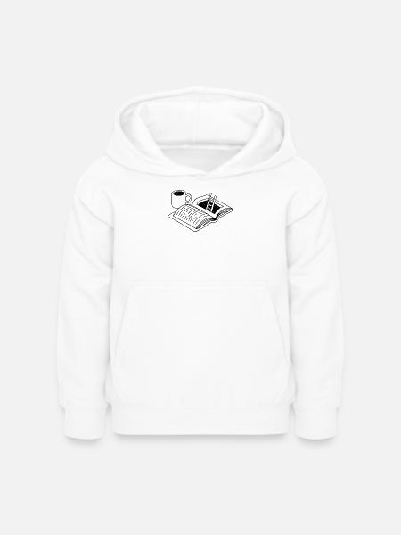 Lesen & Kaffee | Flucht - Kinder Hoodie - Weiß