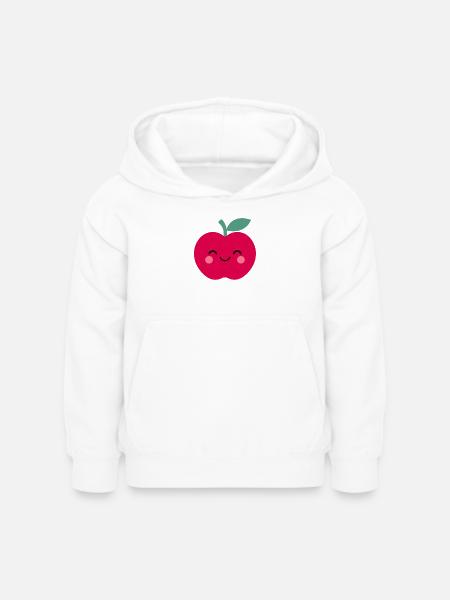 lachender roter Apfel - Kinder Hoodie - Weiß