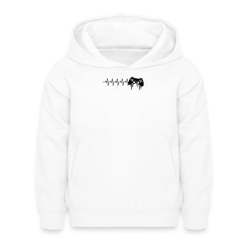 Herzschlag gaming kontroller - Kinder Hoodie - Weiß - Vorne - AI Model Kid Female (0cm)