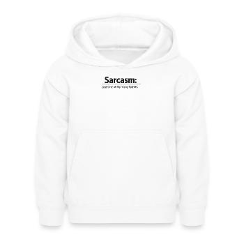 Sarcasme / Sarkasmus - Sweat à capuche Enfant - blanc - Devant - AI Model Kid Female (0cm)