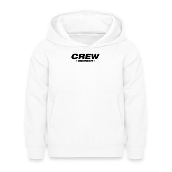 Crew Mitglied - Kinder Hoodie - Weiß - Vorne - AI Model Kid Female (0cm)