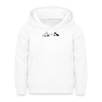 Hunde Berührung Pfoten Michelangelo - Kinder Hoodie - Weiß - Vorne - AI Model Kid Female (0cm)