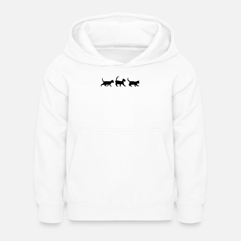 Logo trio de chats - Sweat à capuche Enfant - blanc