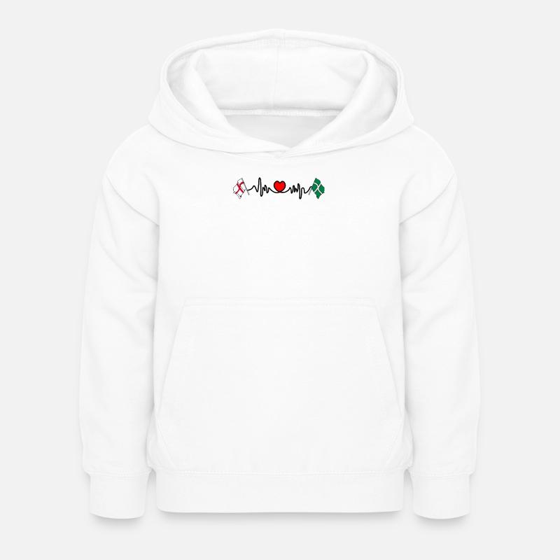 Devon & Angleterre Heartbeat - Sweat à capuche Enfant - blanc