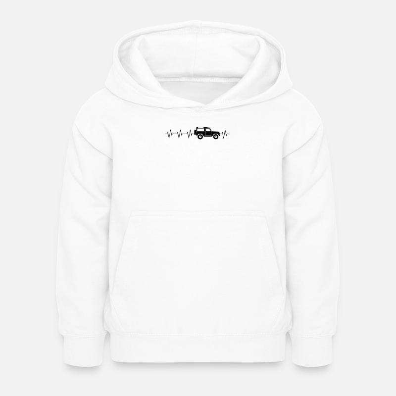 Defender-Heartbeat - Kinder Hoodie - Weiß