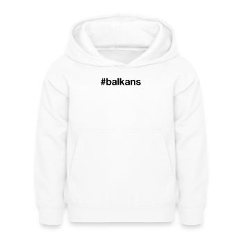 BALKANS Hashtag Balkan - Kinder Hoodie - Weiß - Vorne - AI Model Kid Female (0cm)
