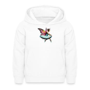 Ballerina mit Schmetterlingsflügeln, Schmetterlingen, Tutu - Kinder Hoodie - Weiß - Vorne - AI Model Kid Female (0cm)