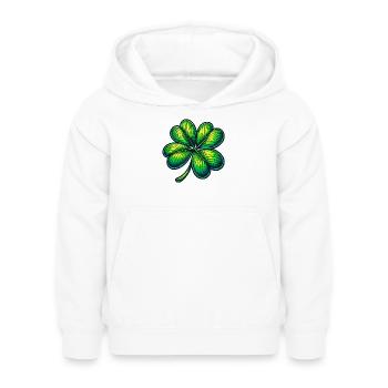 Trèfle à quatre feuilles - Sweat à capuche Enfant - blanc - Devant - AI Model Kid Female (0cm)