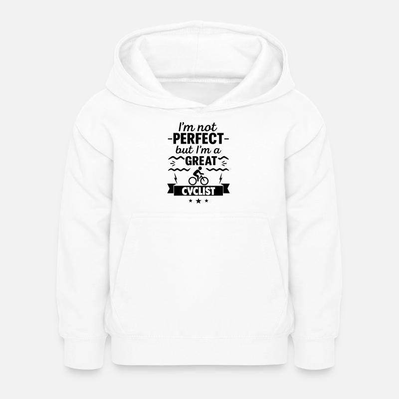 Pas parfait, mais un grand cycliste - Sweat à capuche Enfant - blanc