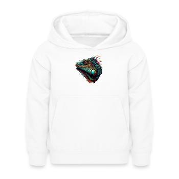 Leguan - Kinder Hoodie - Weiß - Vorne - AI Model Kid Female (0cm)