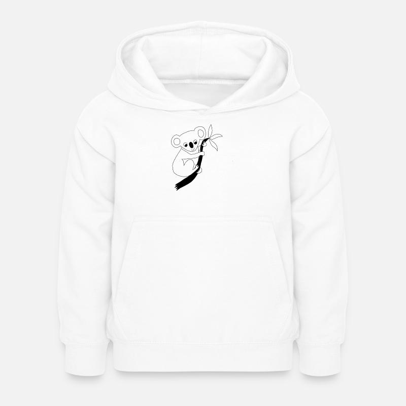 Koala - Graphique en noir et blanc - Sweat à capuche Enfant - blanc