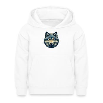 Wolf - Kids Hoodie - white - Front - AI Model Kid Female (0cm)