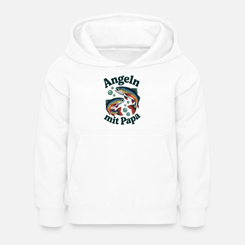 Pêcher avec papa - Sweat à capuche Enfant - blanc