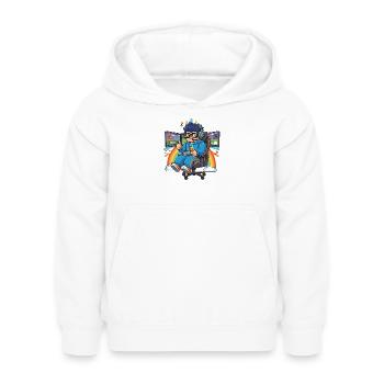 Streamer cool jouant à des jeux - Sweat à capuche Enfant - blanc - Devant - AI Model Kid Female (0cm)