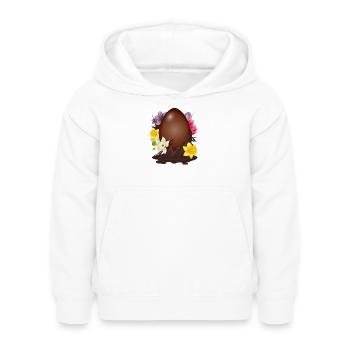 Chocolate Easter Egg with Flowers and Vanilla - Kids Hoodie - white - Front - AI Model Kid Female (0cm)