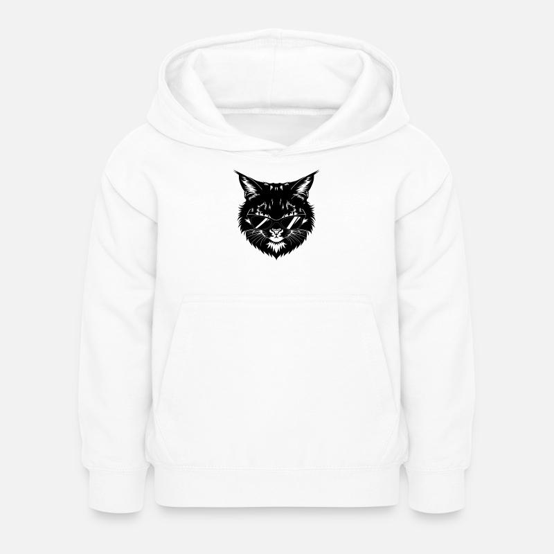 Gatto nero con occhiali da sole - Felpa con cappuccio per bambini - bianco