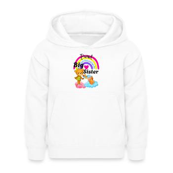 Big Sister Rainbow Unicorn Magical Pink Feet Art - Kids Hoodie - white - Front - AI Model Kid Female (0cm)
