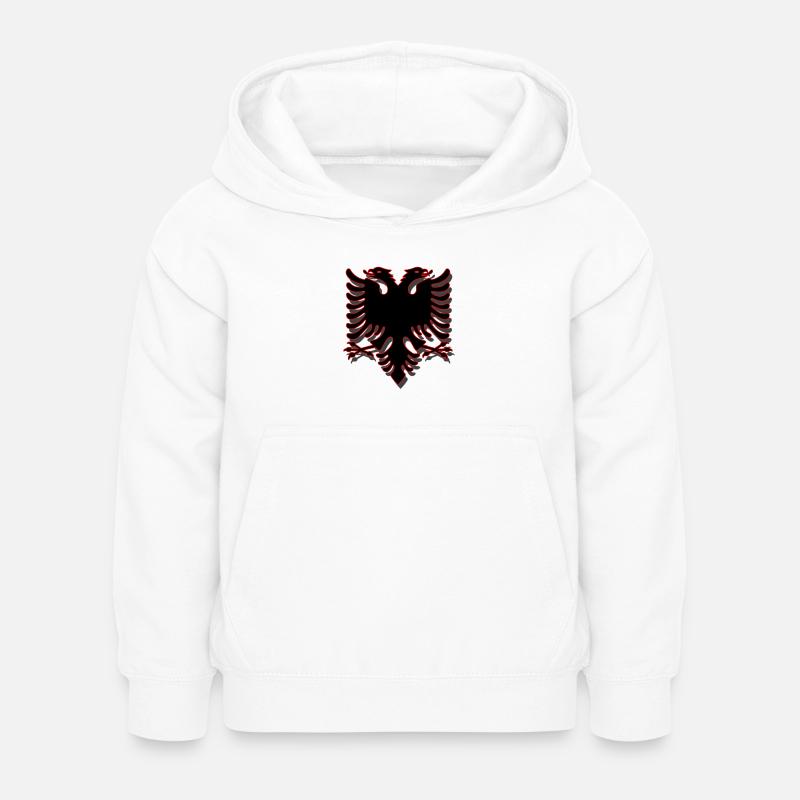 DOUBLE ADLER ALBANIA / Le drapeau de Skanderbeg - Sweat à capuche Enfant - blanc