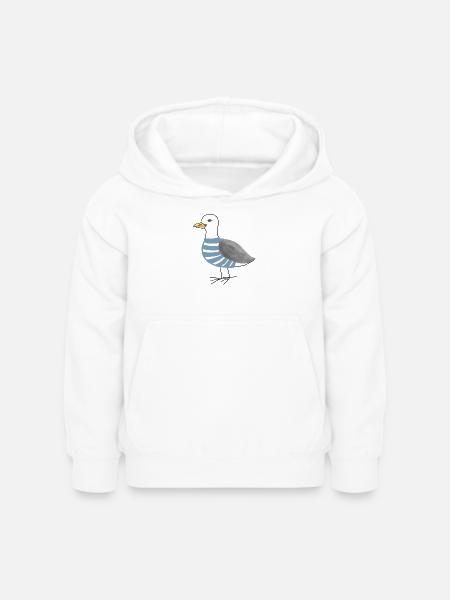 Möwe Maritim - Kinder Hoodie - Weiß