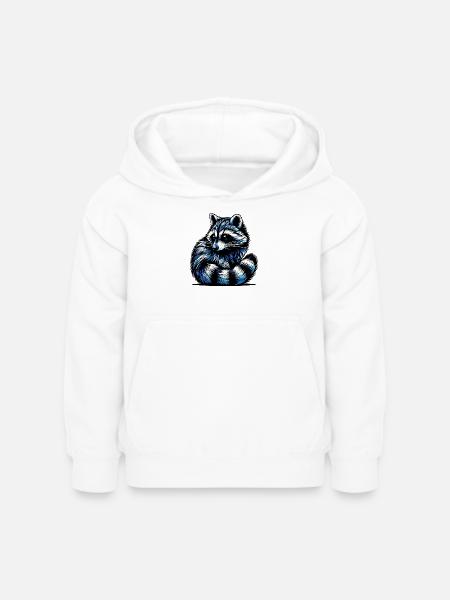 Waschbär - Kinder Hoodie - Weiß