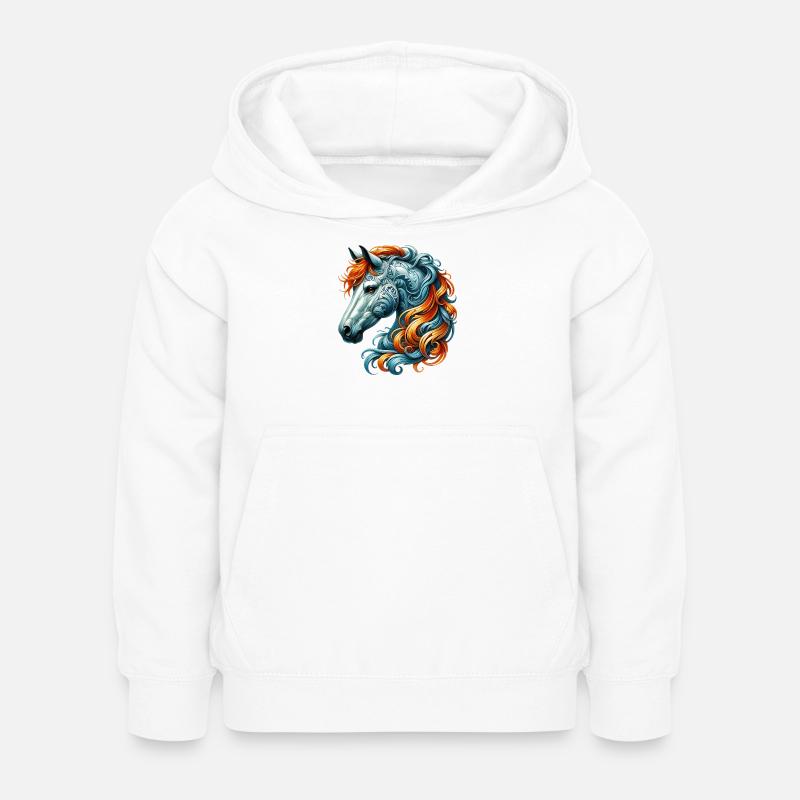 Cheval - Sweat à capuche Enfant - blanc